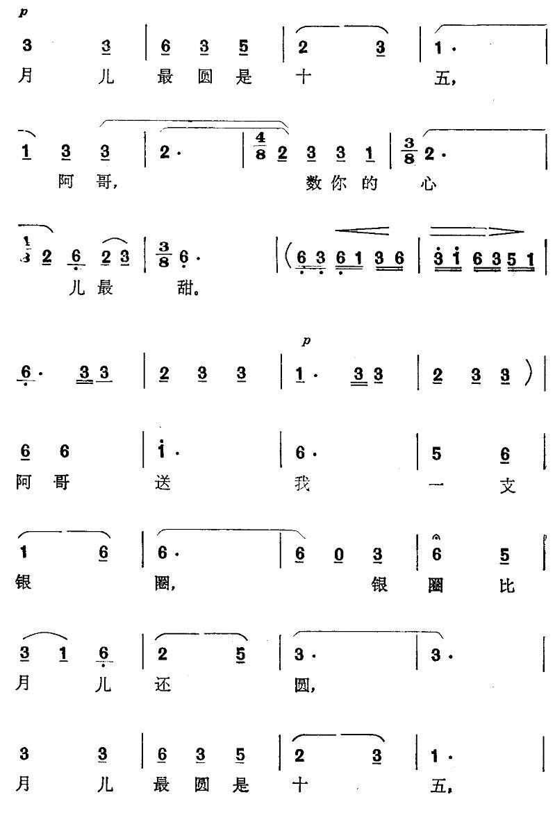 阿哥送我一只银圈