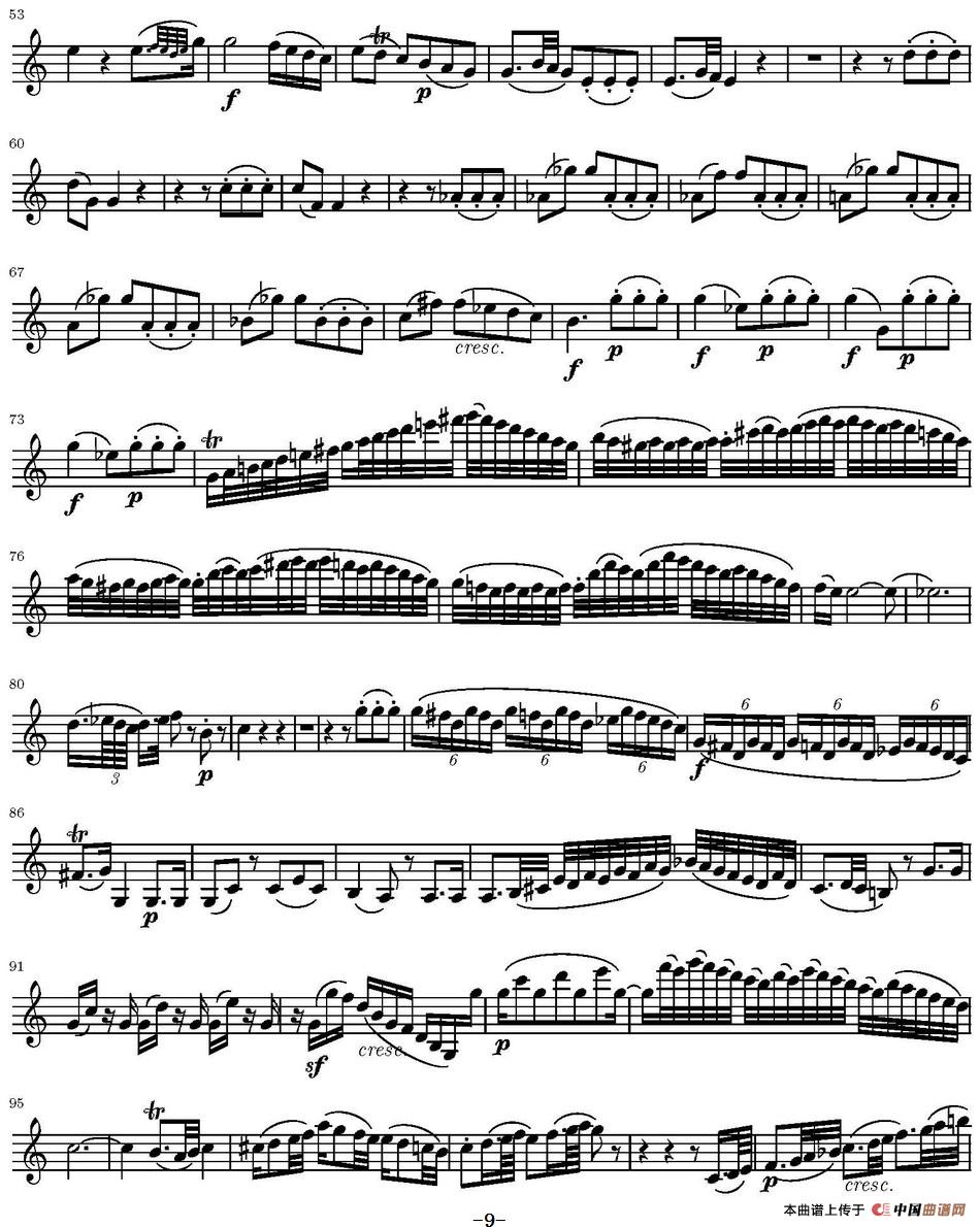String Quartet KV.387（弦乐四重奏第一小提琴分谱）