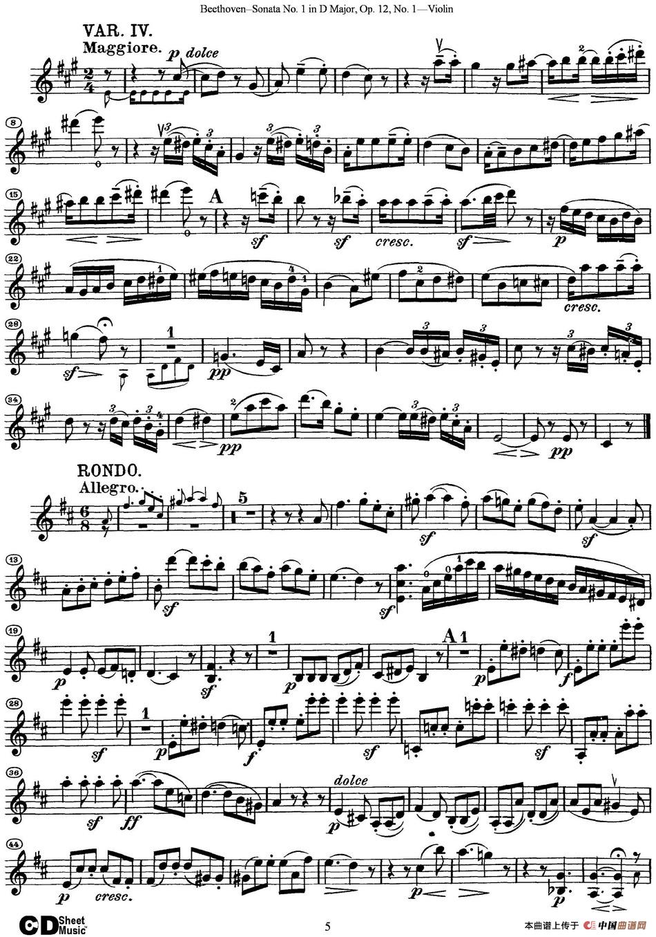 Violin Sonata No.1 in D Major Op.12 No.1