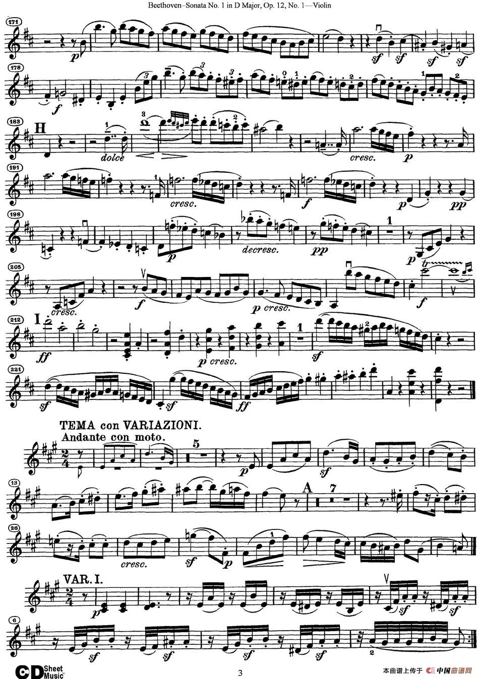 Violin Sonata No.1 in D Major Op.12 No.1