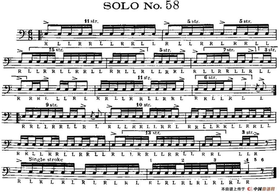 美国军鼓 SOLO No.56-60（爵士鼓谱）
