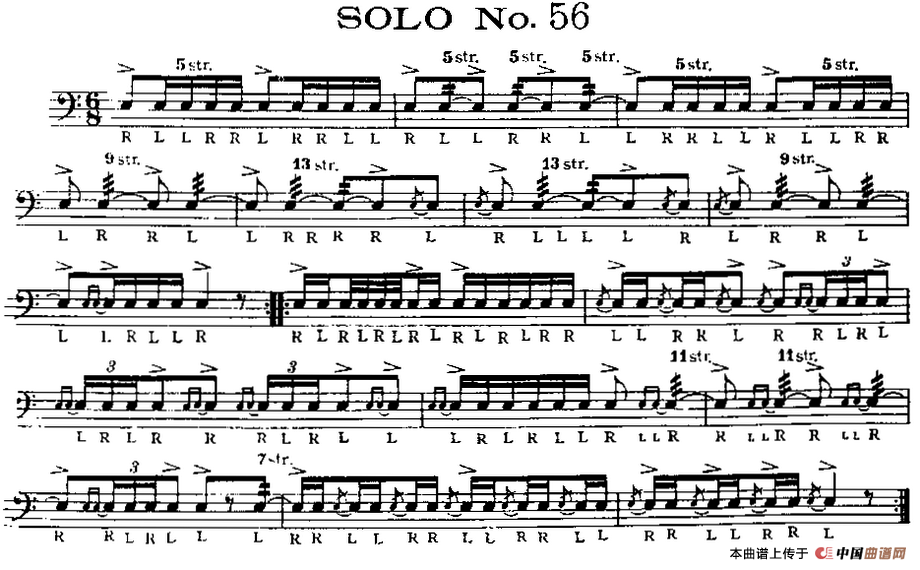 美国军鼓 SOLO No.56-60（爵士鼓谱）