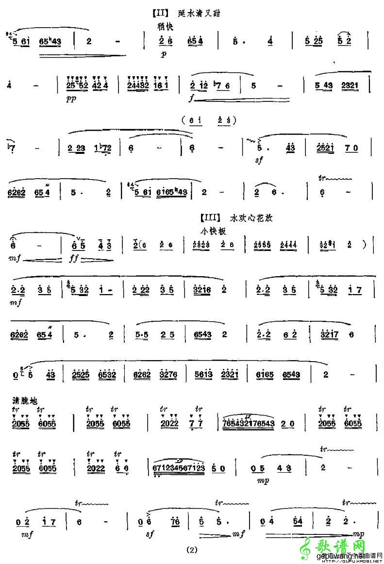 【延河水笛子谱】