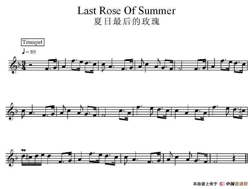 夏日最后的玫瑰电子琴谱