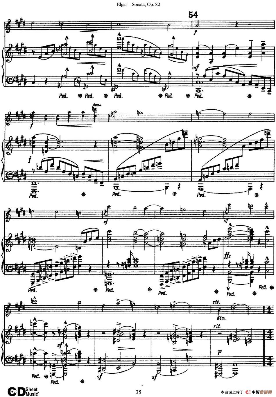 Violin Sonata Op.82（小提琴+钢琴伴奏）