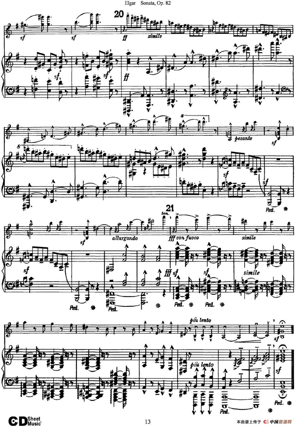 Violin Sonata Op.82（小提琴+钢琴伴奏）