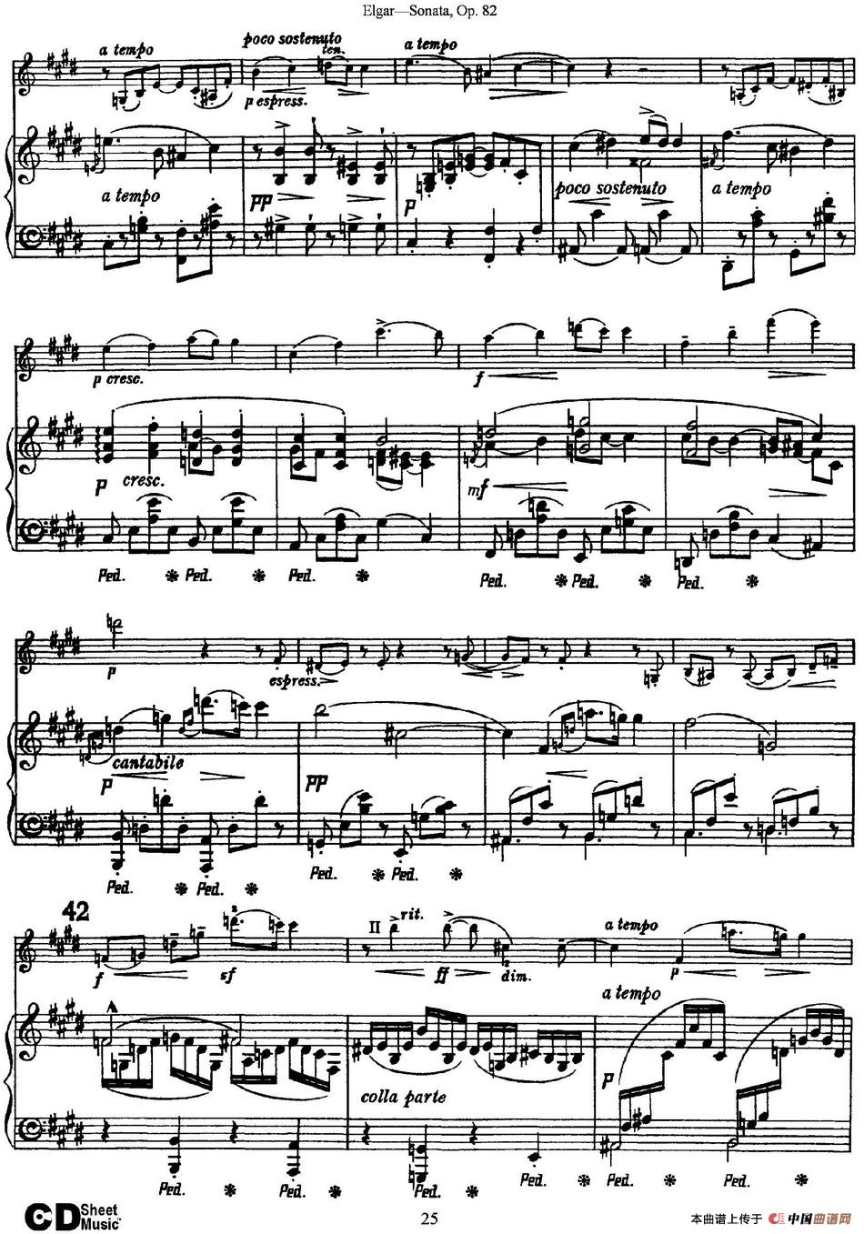 Violin Sonata Op.82（小提琴+钢琴伴奏）