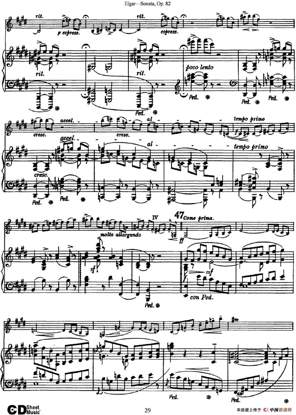 Violin Sonata Op.82（小提琴+钢琴伴奏）