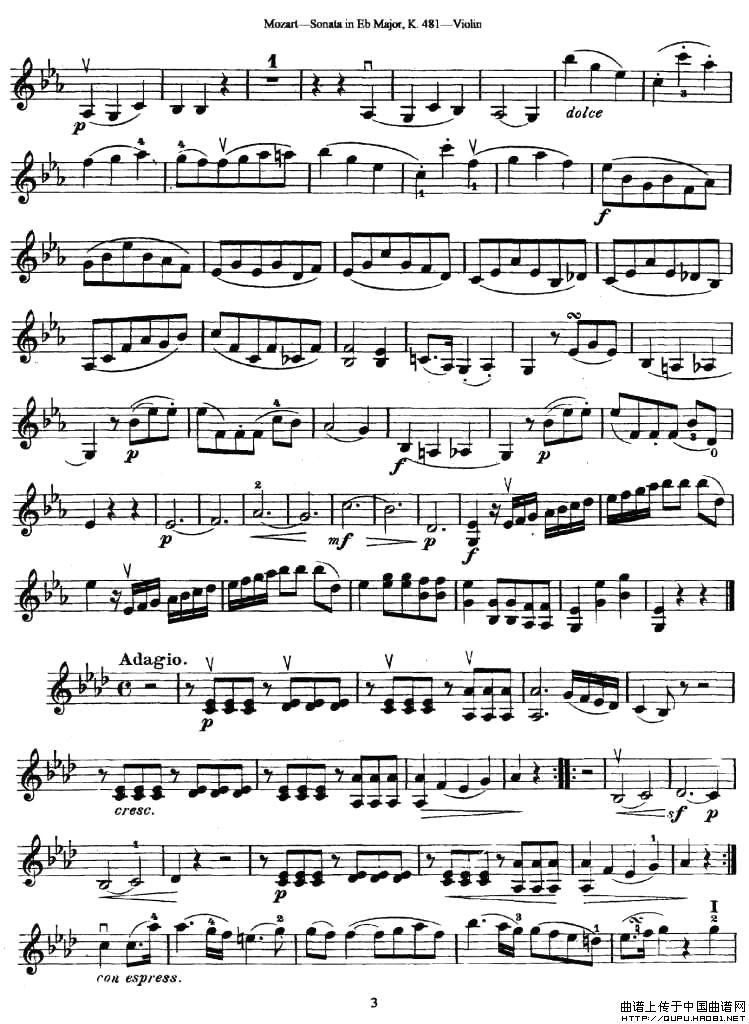 Sonata in Eb Major K.481