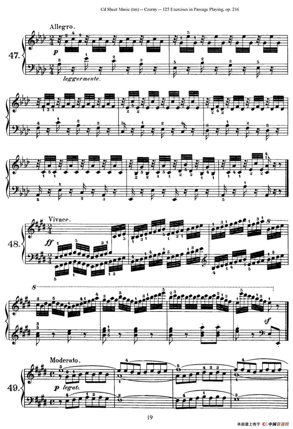 125 Exercises in Passage Playing Op.261（车尔尼125首钢琴