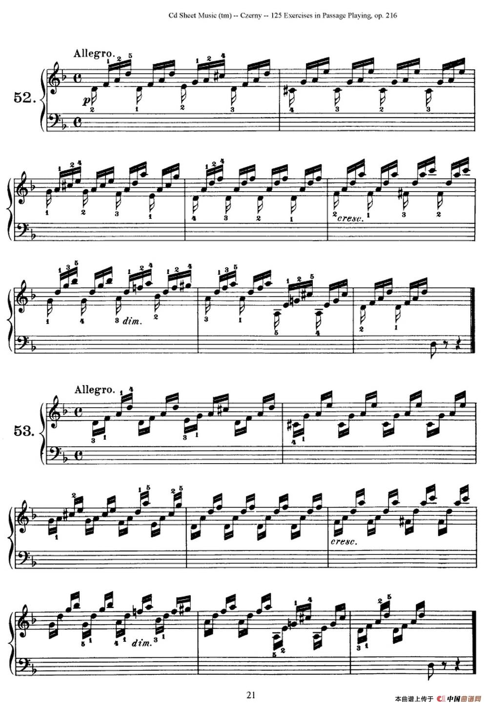 125 Exercises in Passage Playing Op.261（车尔尼125首钢琴