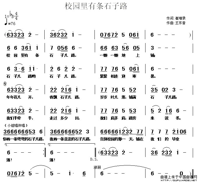 校园里有条石子路