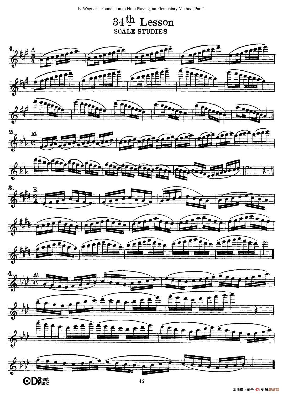 长笛演奏基础教程练习（31—40）