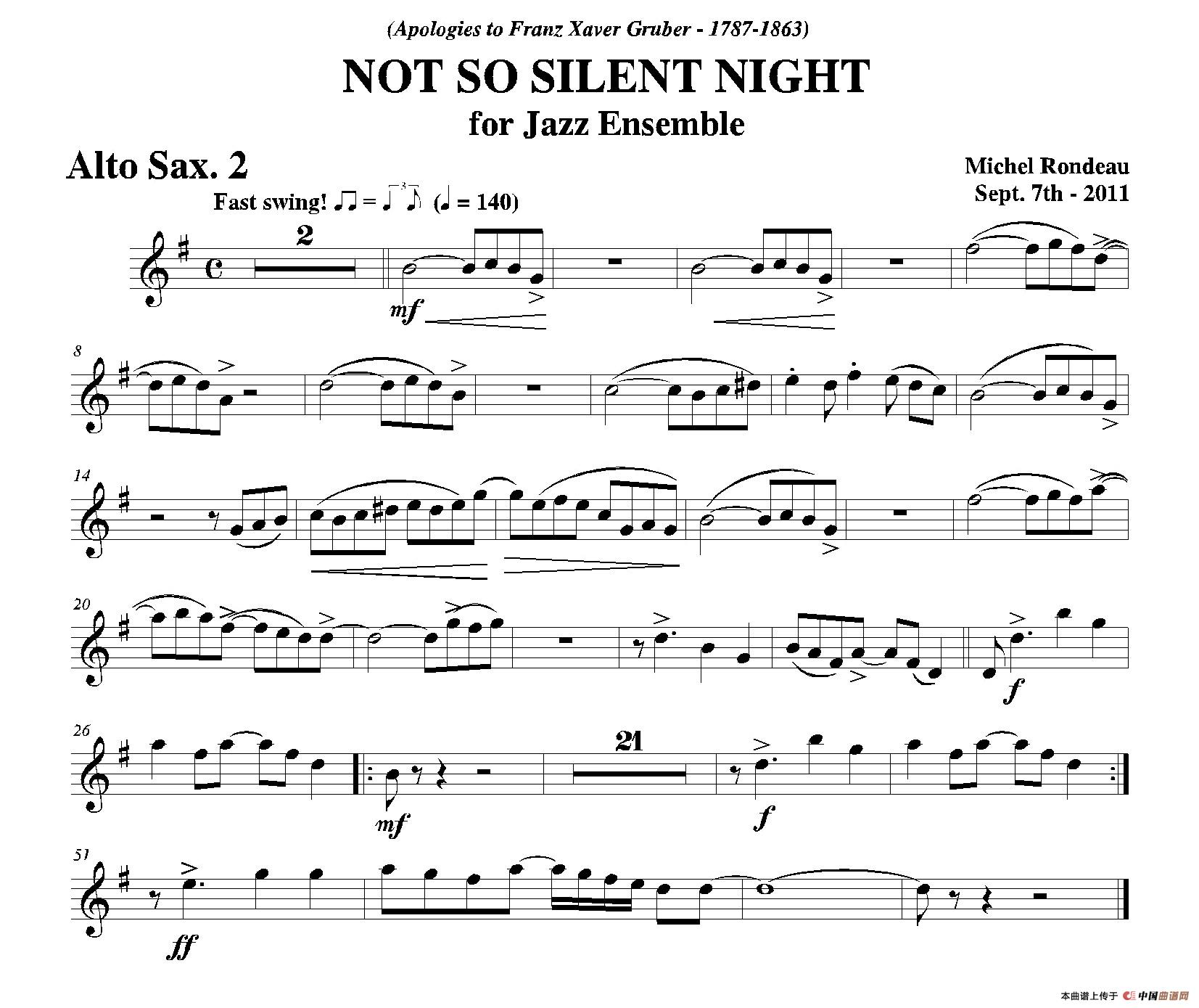 NOT SO SILENTNIGHT萨克斯谱