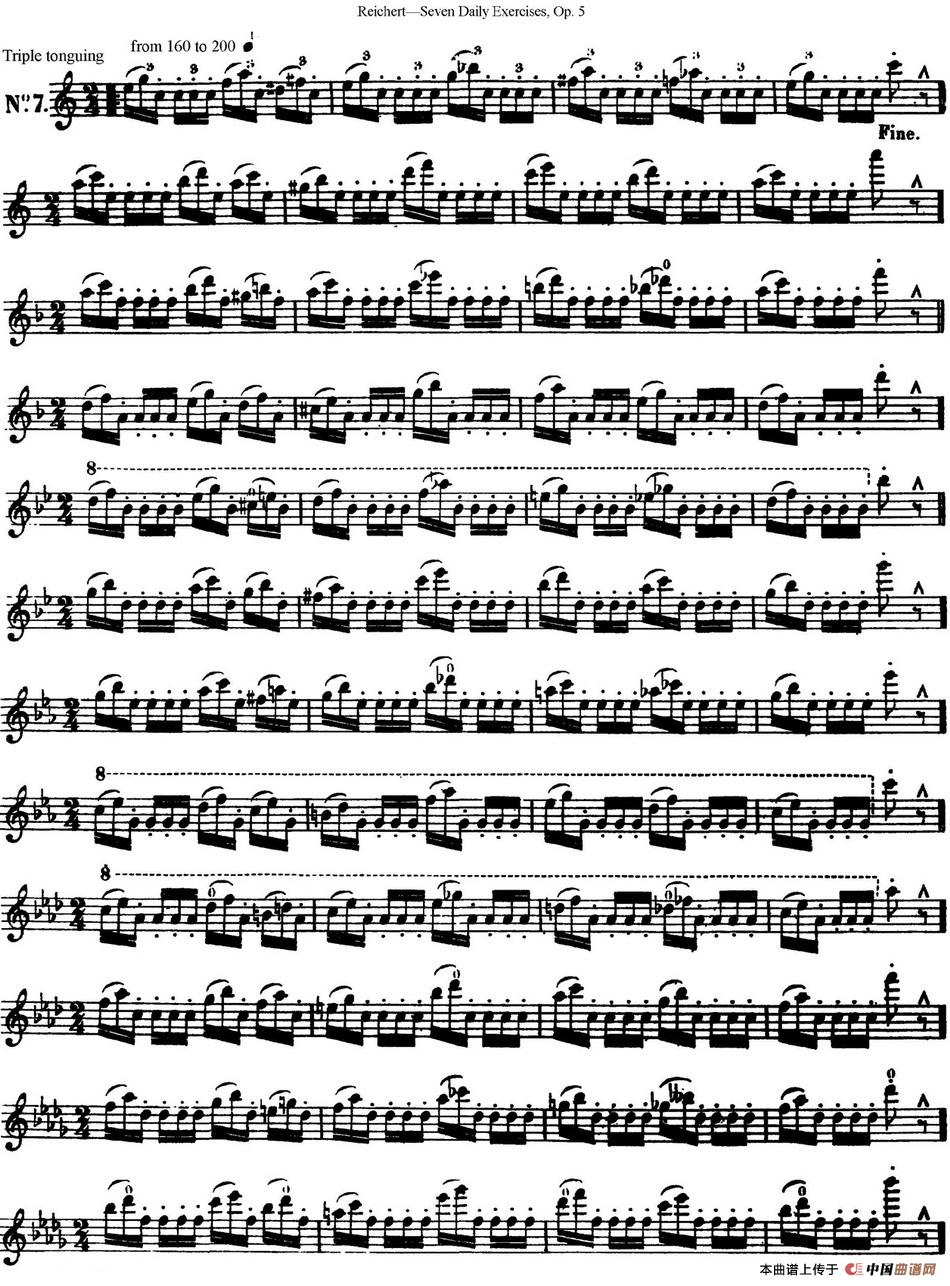 瑞澈特七首每日长笛练习曲Op.5（NO.7）