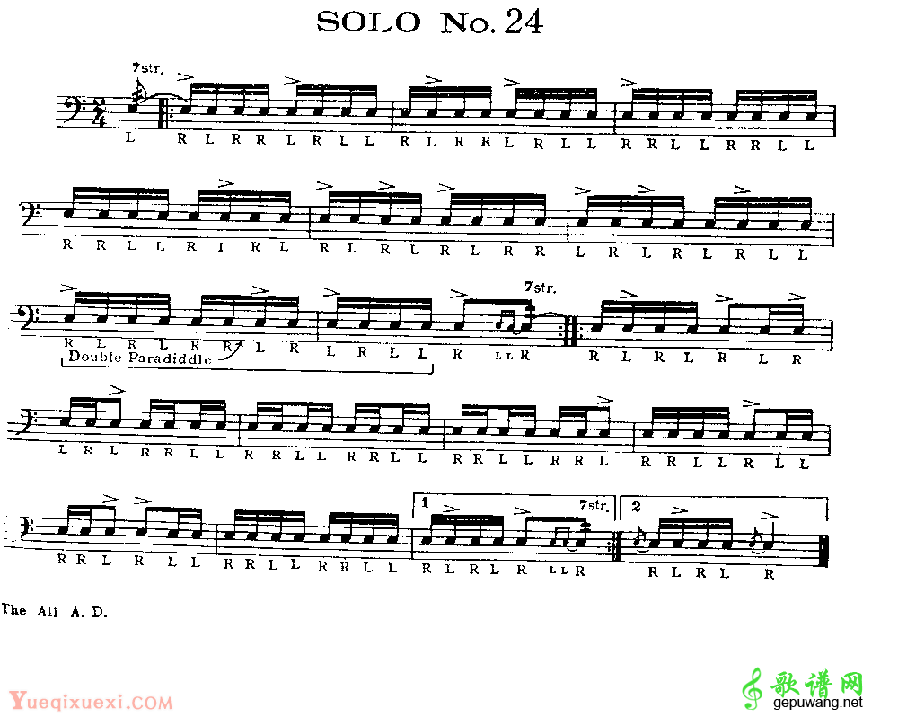 美国军鼓150条精华SOLO系列之《SOLO No.24》