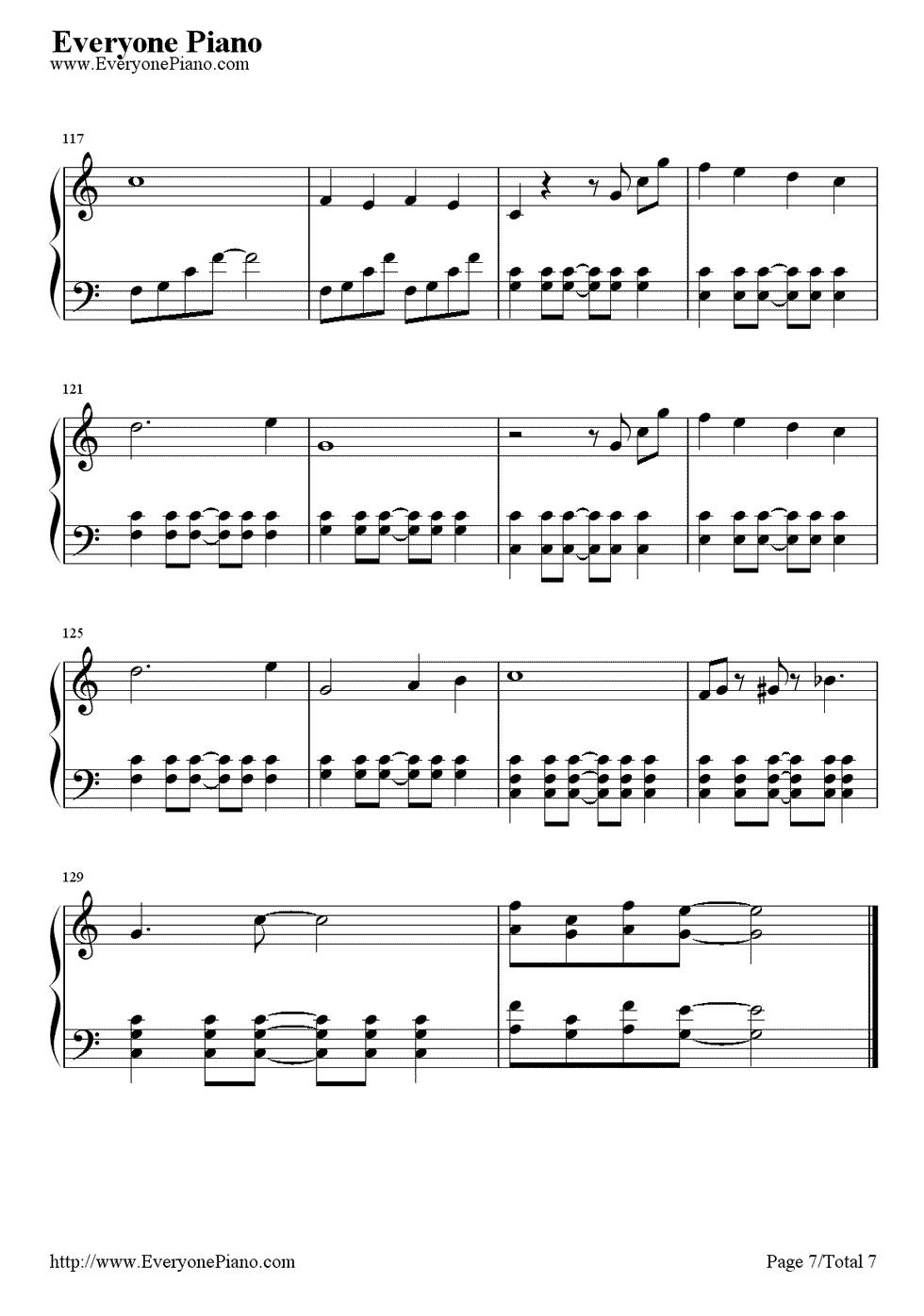 《幻化成风》（《猫的报恩》结尾曲）钢琴谱