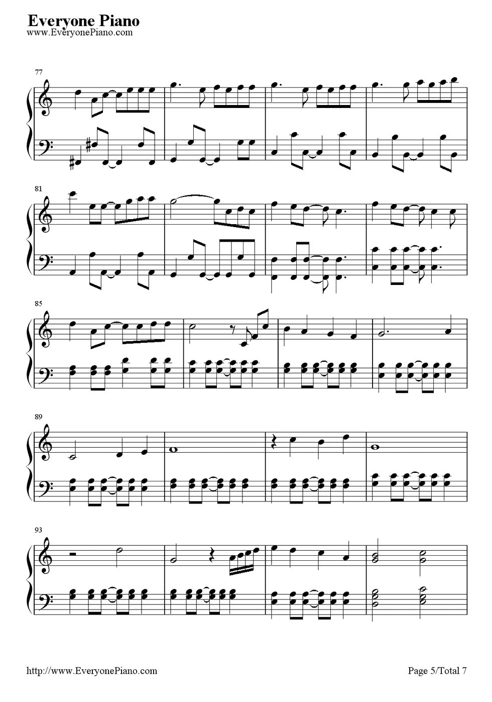 《幻化成风》（《猫的报恩》结尾曲）钢琴谱第6张