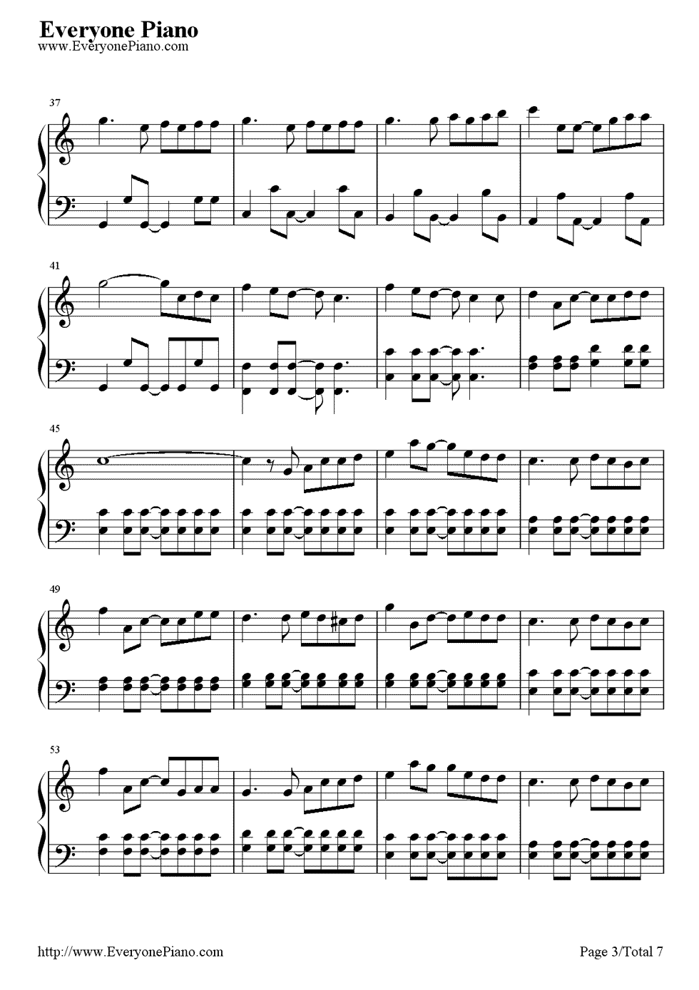 《幻化成风》（《猫的报恩》结尾曲）钢琴谱第4张