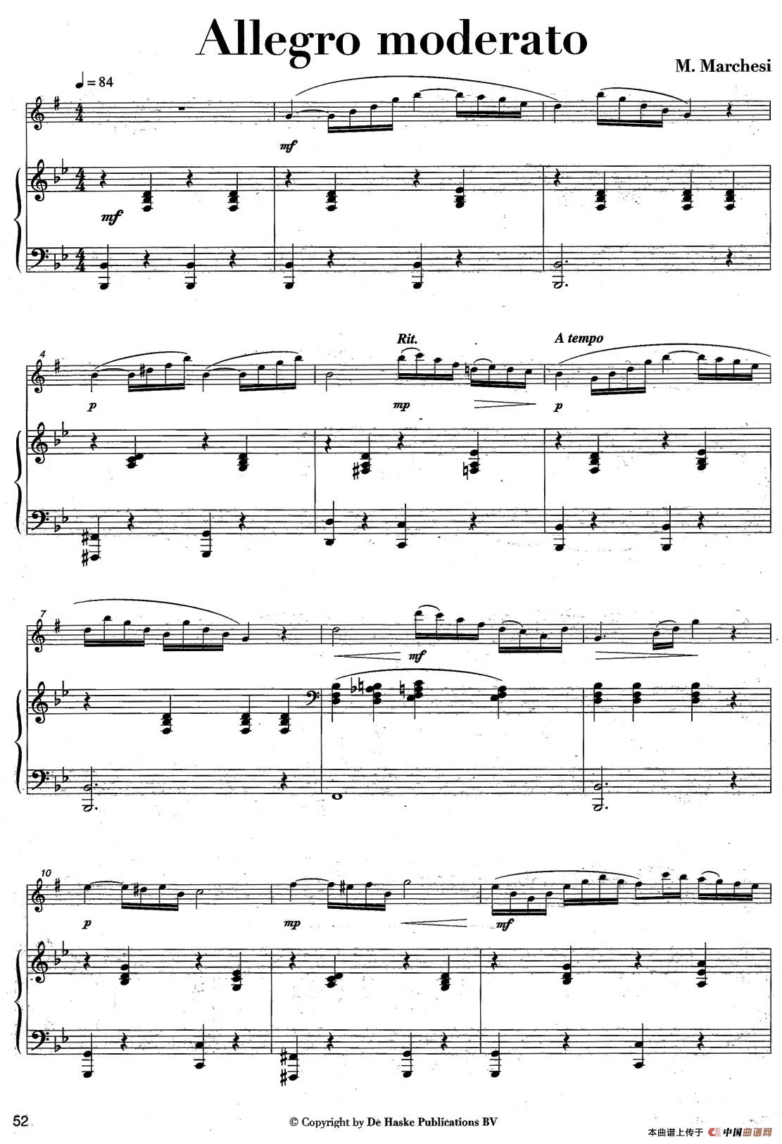 Allegro moderato（中音萨克所+钢琴伴奏）