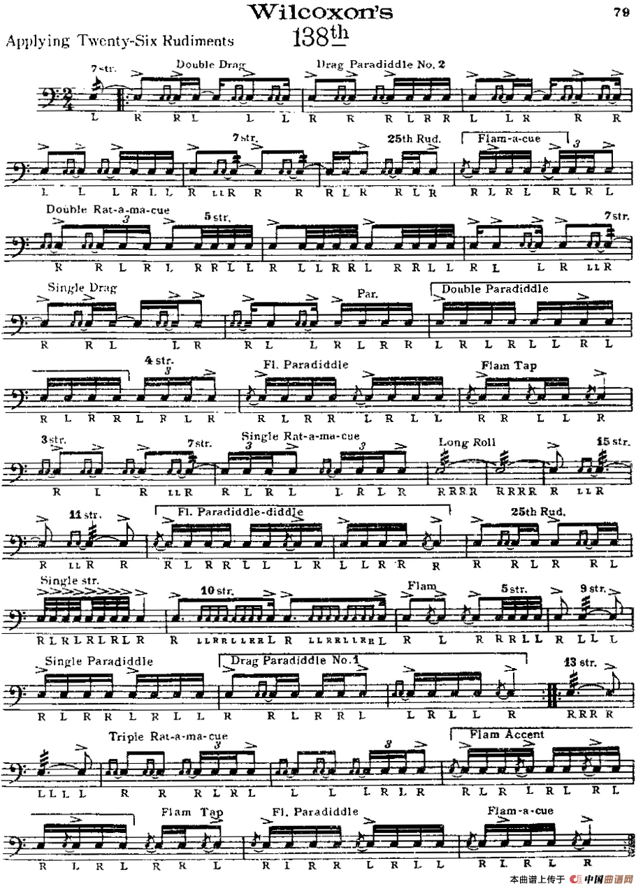 美国军鼓 SOLO No.136-140（爵士鼓谱）