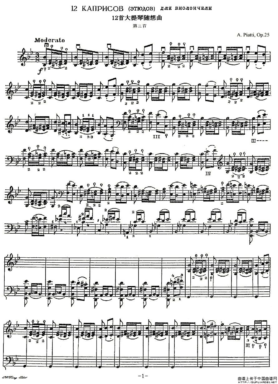 A. Piatti 12 Caprice Op.25（皮阿蒂 12首大提琴随想曲