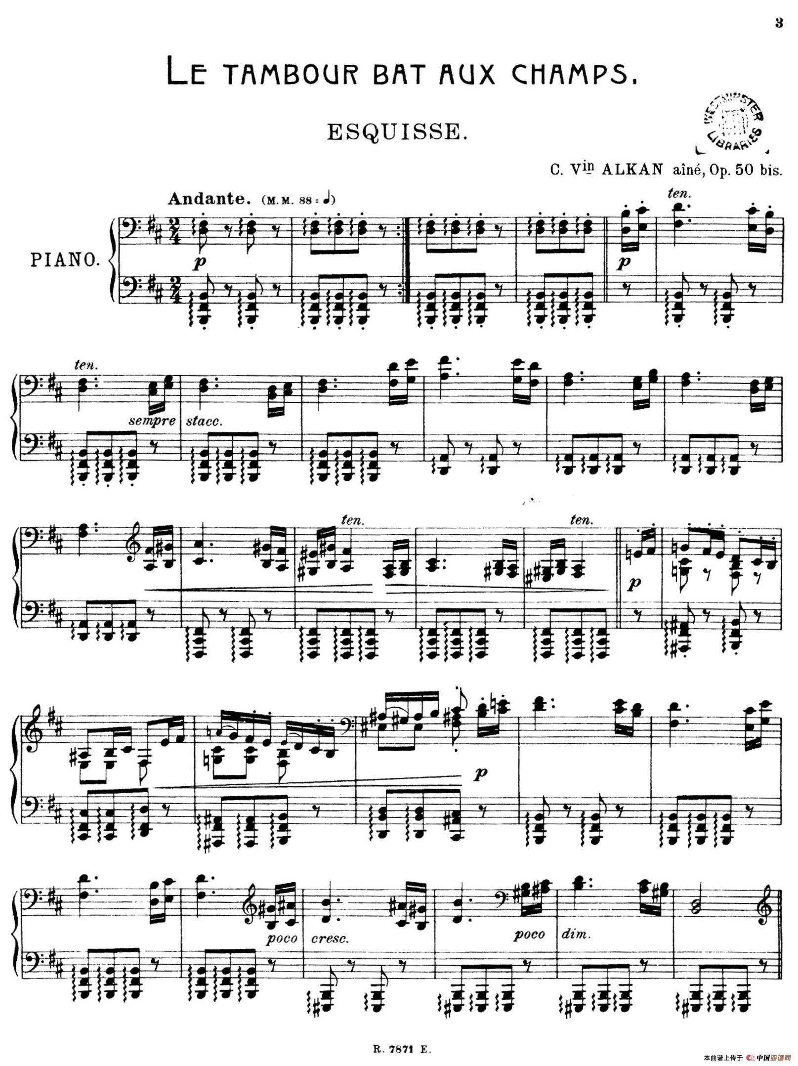 Le Tambour bat aux Champs Op.50bis（乡村的铃鼓）