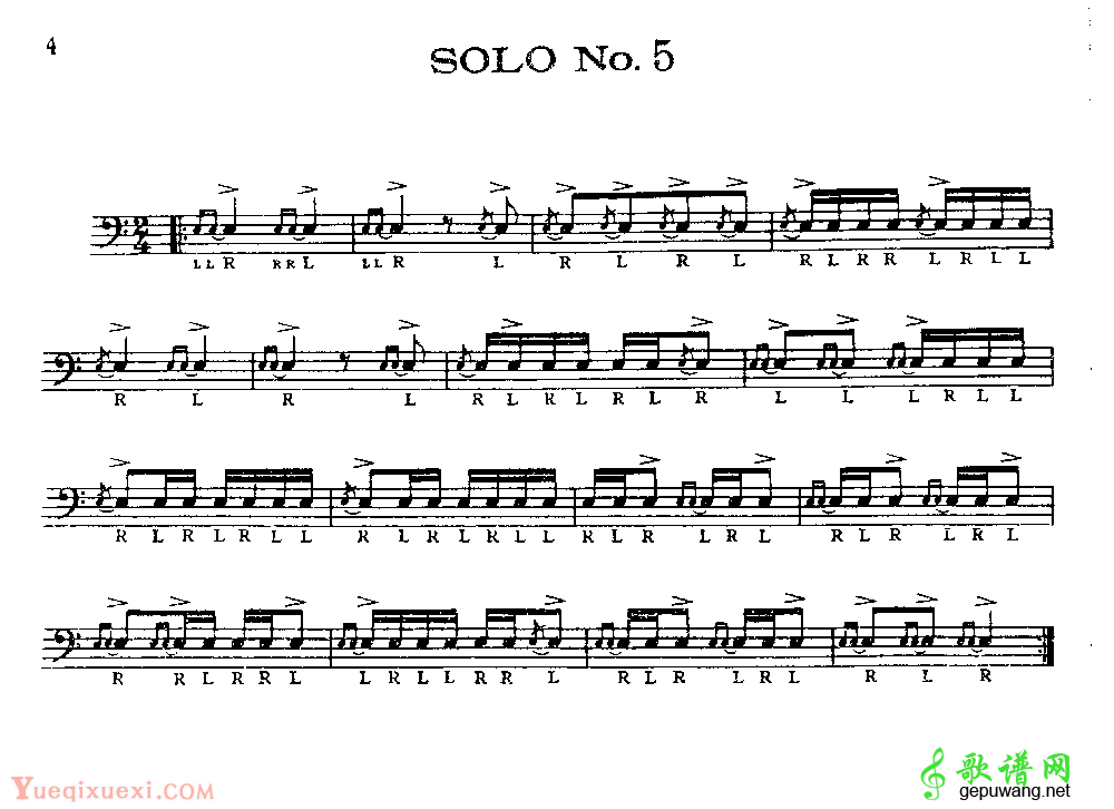 美国军鼓150条精华SOLO系列之《SOLO No.5》