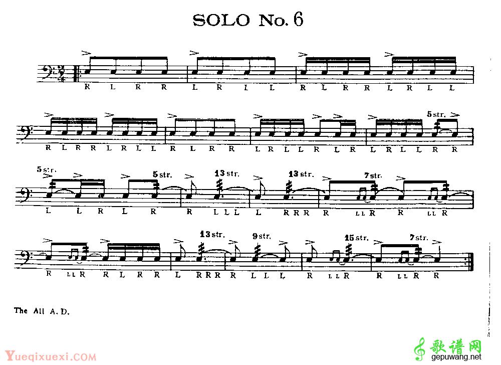 美国军鼓150条精华SOLO系列之《SOLO No.6》