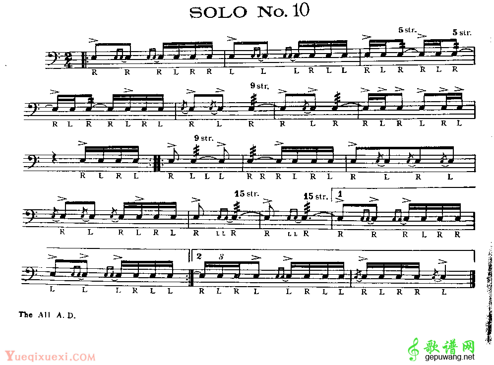 美国军鼓150条精华SOLO系列之《SOLO No.10》