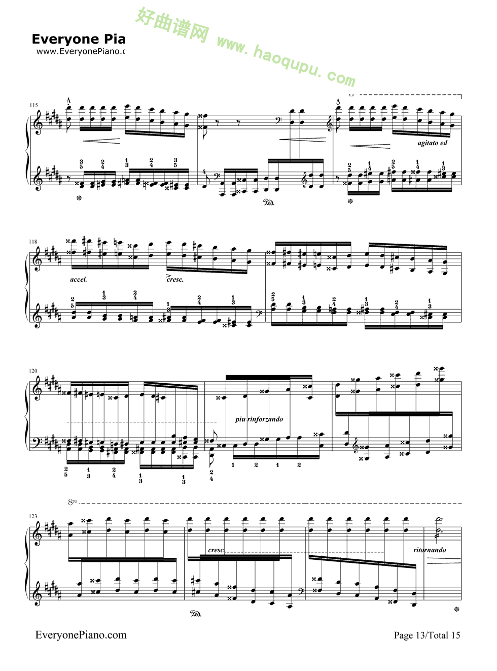 《钟》（李斯特）（3）钢琴谱第4张