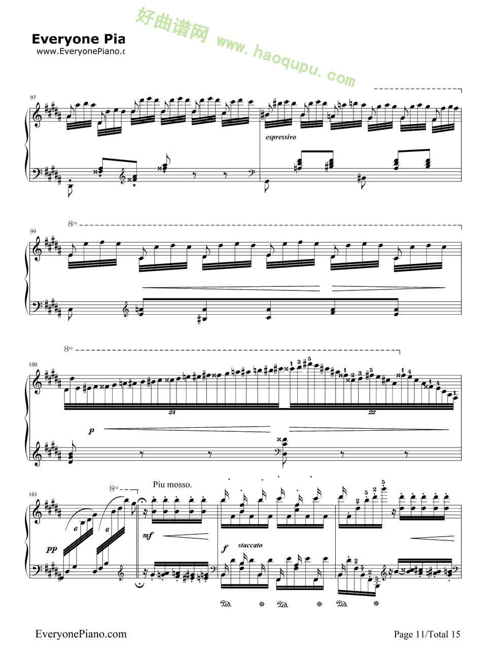 《钟》（李斯特）（3）钢琴谱第2张