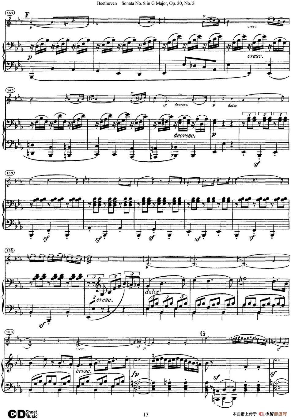 Violin Sonata No.8 in G Major Op.30 No.3（小提琴+钢琴伴奏