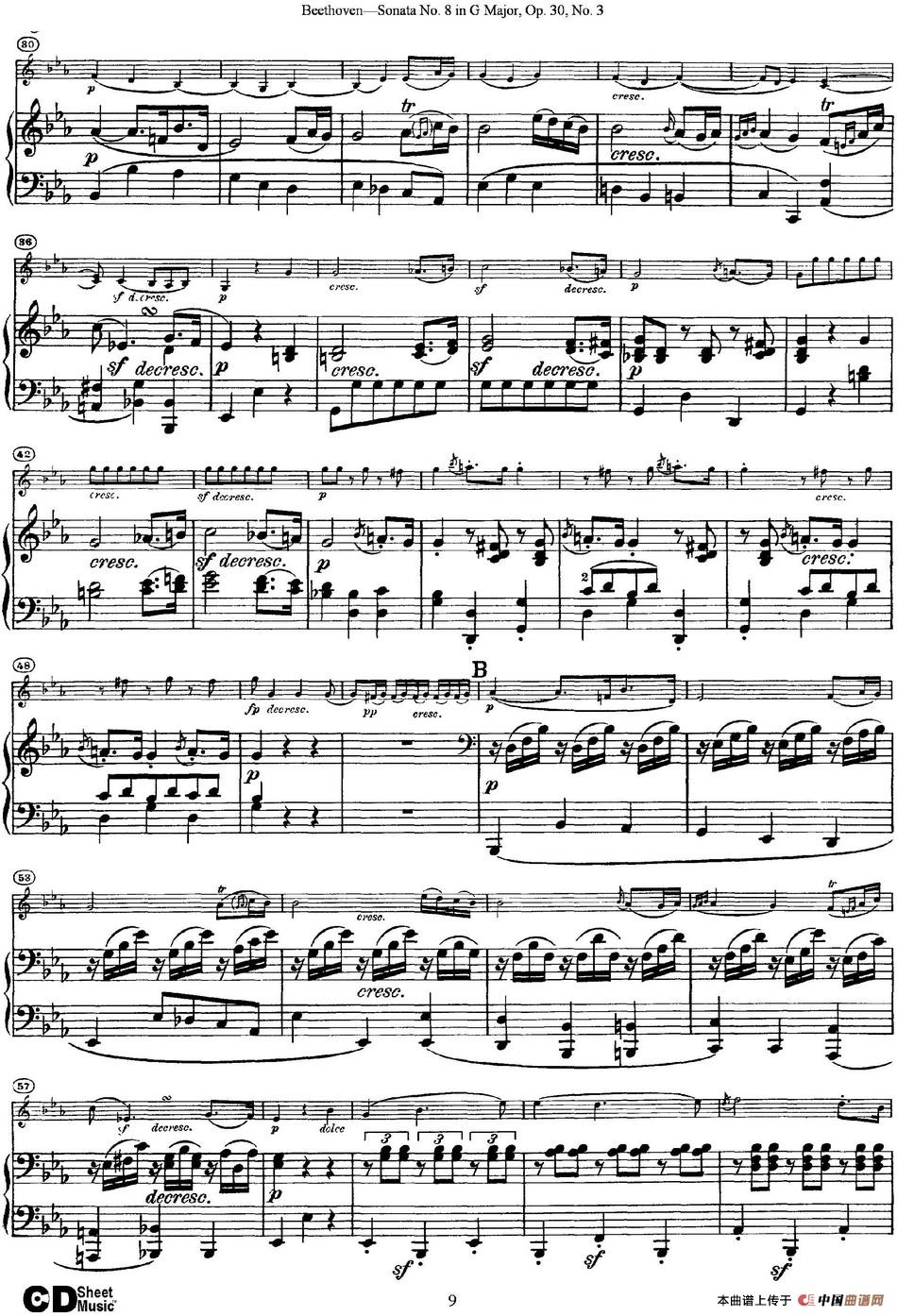 Violin Sonata No.8 in G Major Op.30 No.3（小提琴+钢琴伴奏