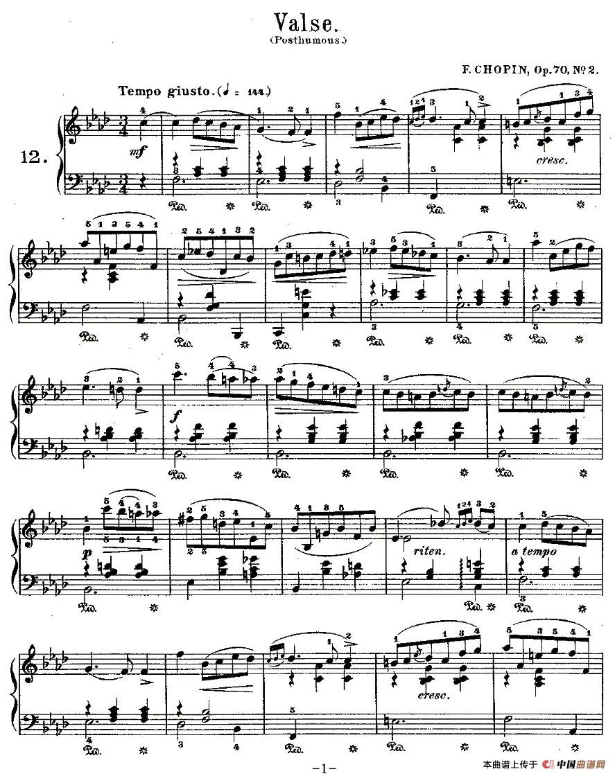 valse，Op.70, No.2