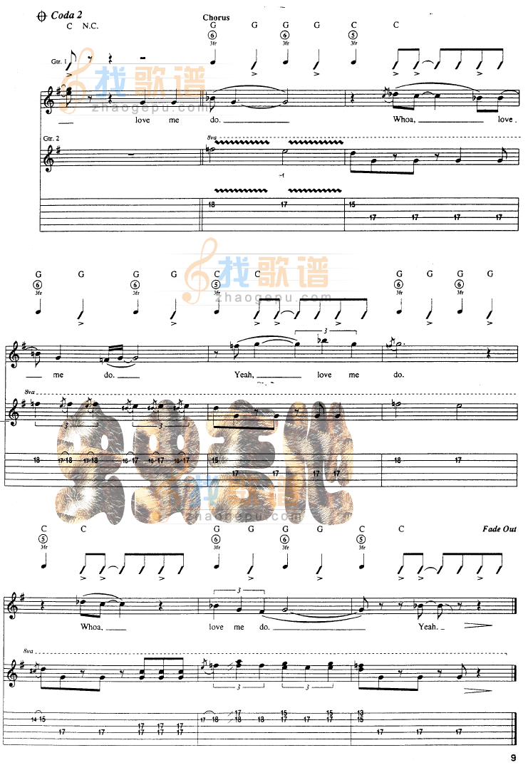 love Me do吉他谱( 六线谱)-吉他谱