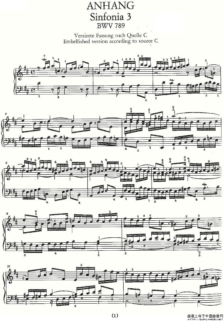 Sinfonia 3 BWV-789
