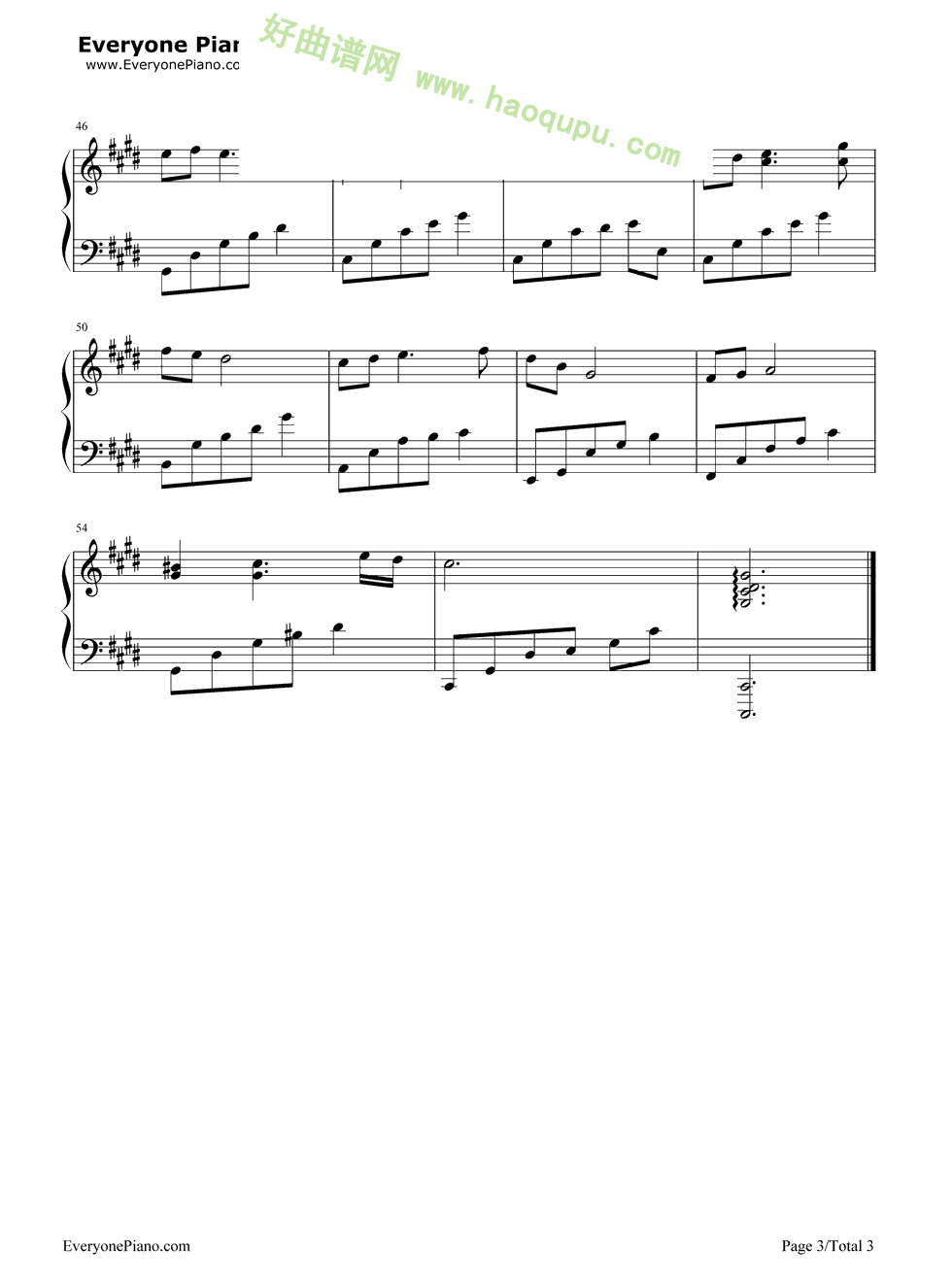《夜的钢琴曲》（22）（石进）钢琴谱