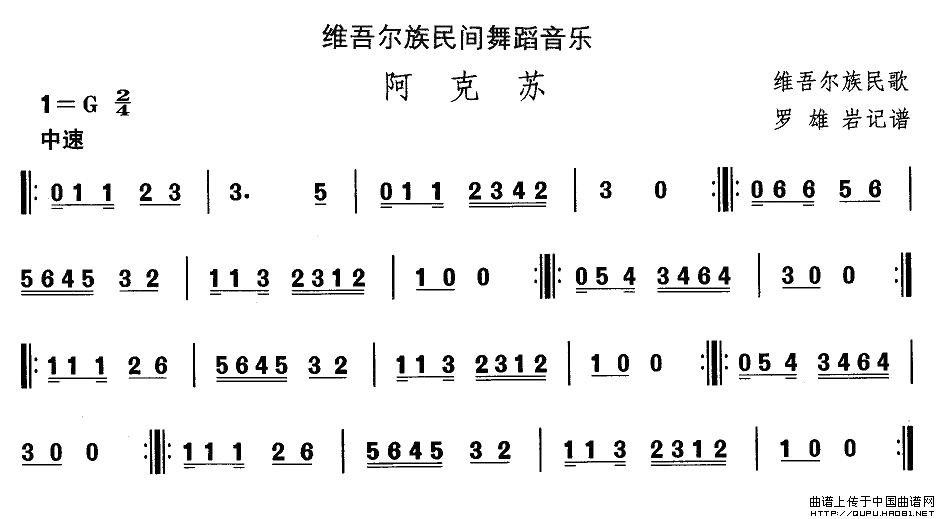 中国民族民间舞曲选（十)维吾尔族舞蹈：阿克）