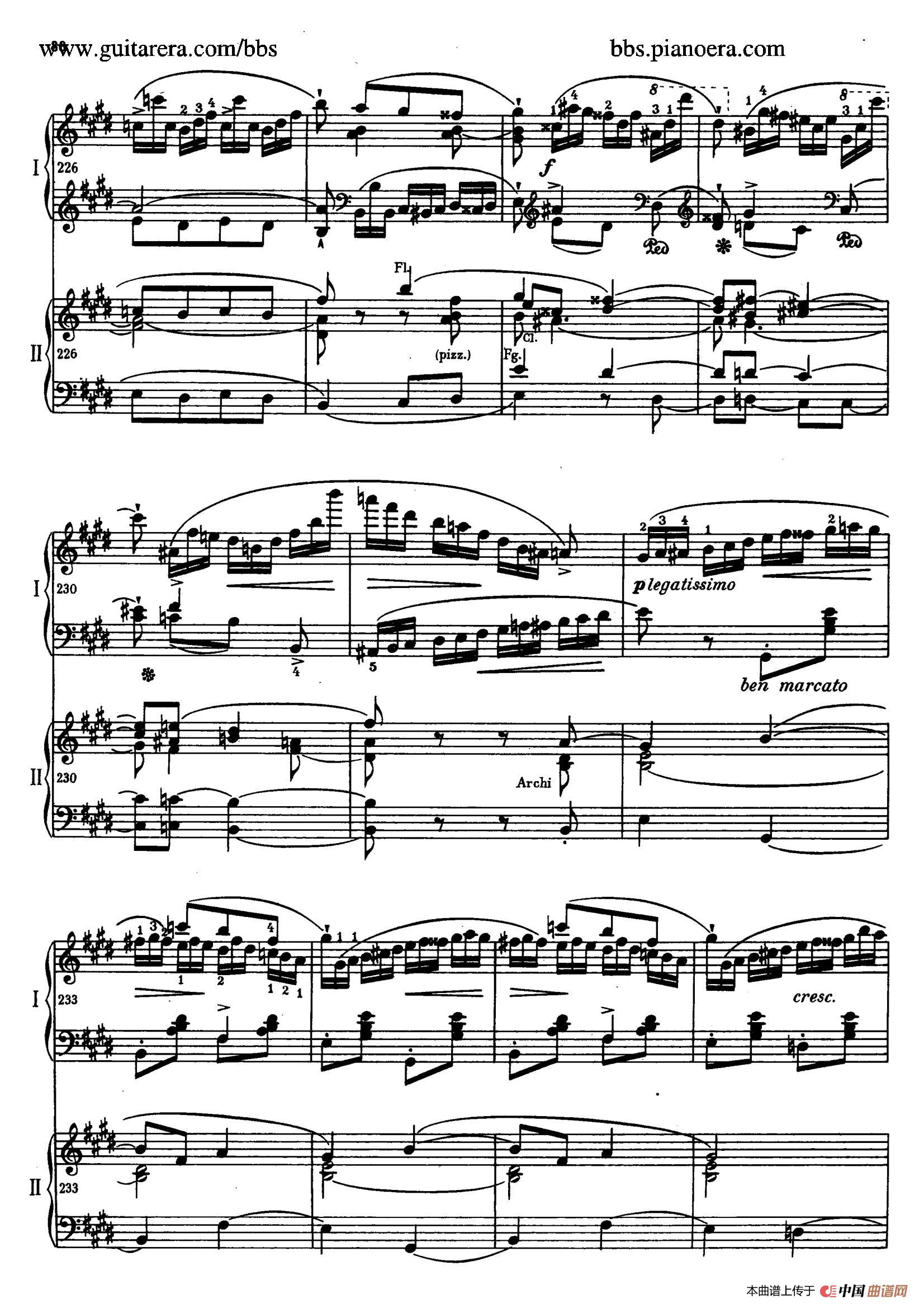 e小调第一钢琴协奏曲 Op.11（双钢琴版·第三乐章