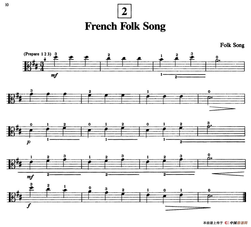 French Folk Song（中提琴）小提琴谱