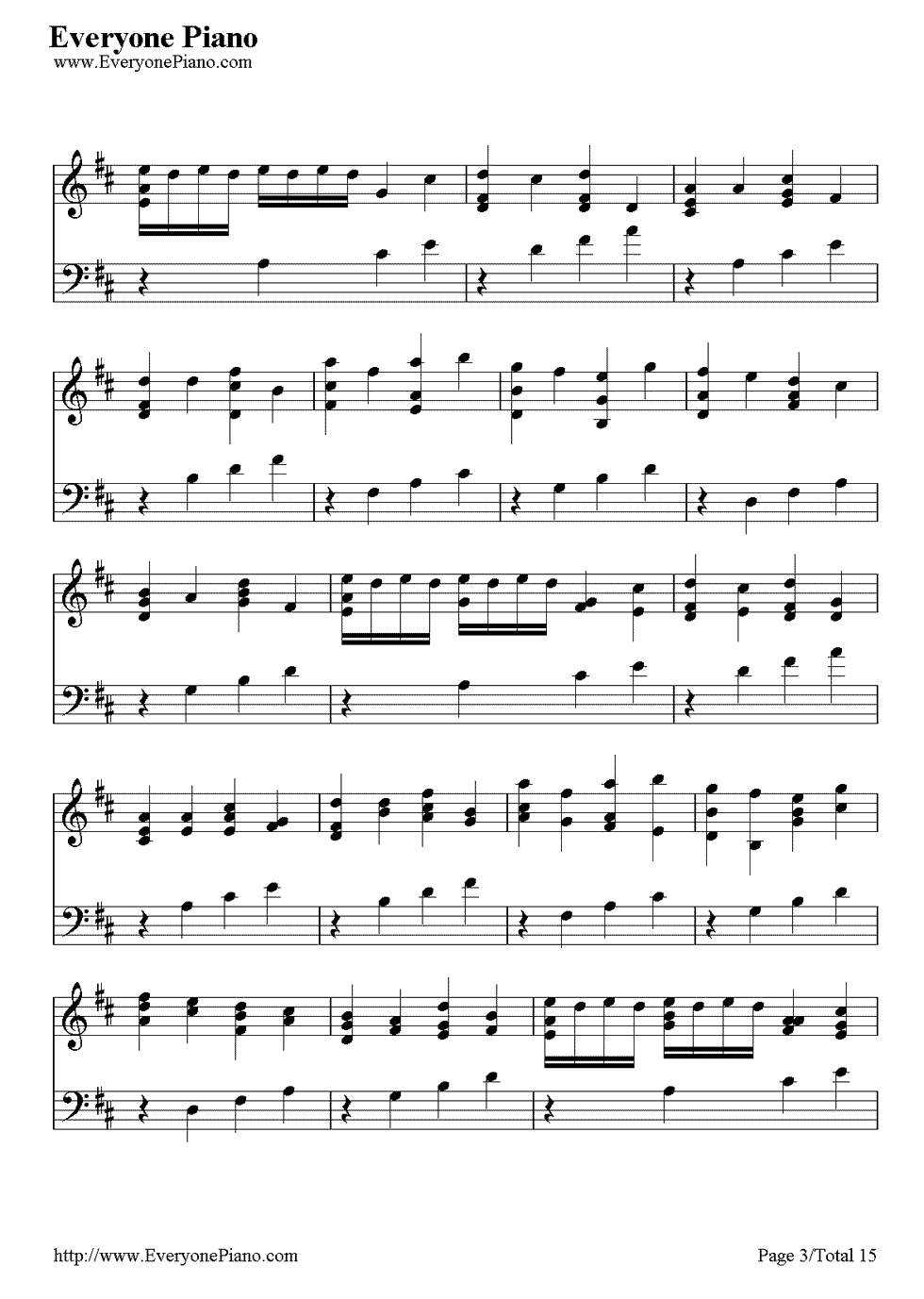 《D大调卡农原版》（约翰·帕赫贝尔）钢琴谱第4张