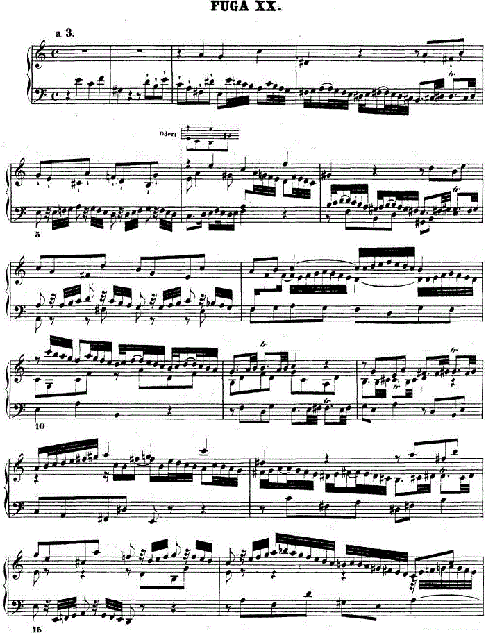 巴赫《平均律钢琴曲集·第二卷》之赋格曲（NO.20）