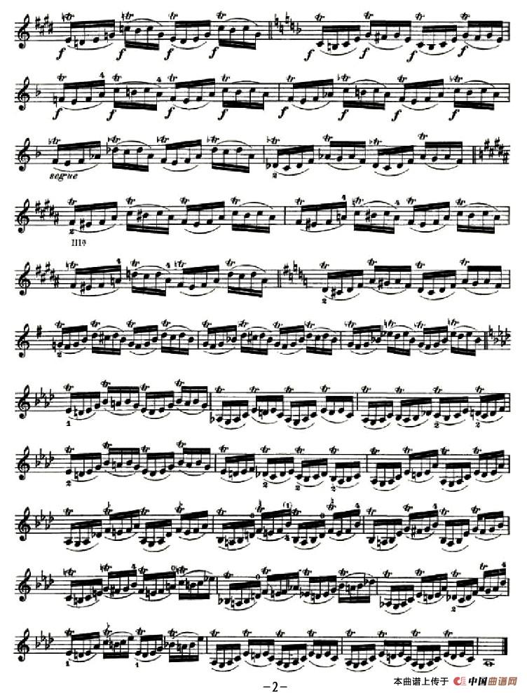 42首练习曲或隨想曲之22小提琴谱