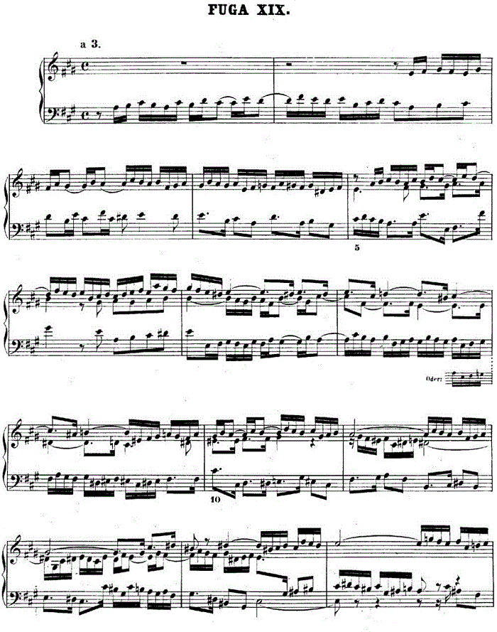 巴赫《平均律钢琴曲集·第二卷》之赋格曲（NO.19）