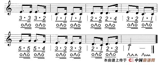 百花进行曲口琴谱线简谱混排版