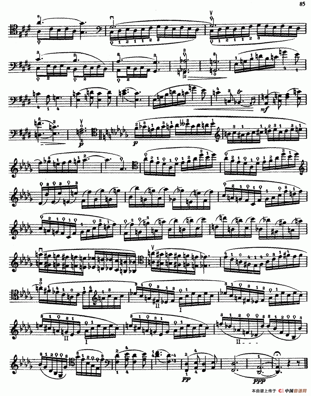 大提琴高级练习曲40首 No.39小提琴谱