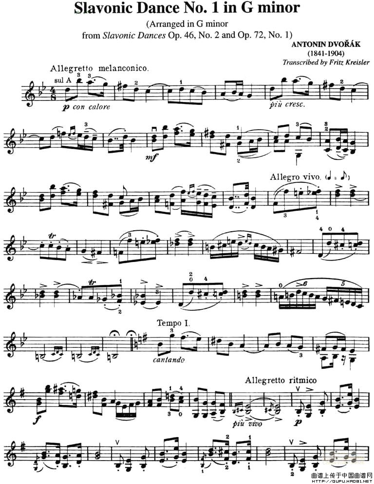 SLAVONIC DANCENO.1INGMINOR小提琴谱