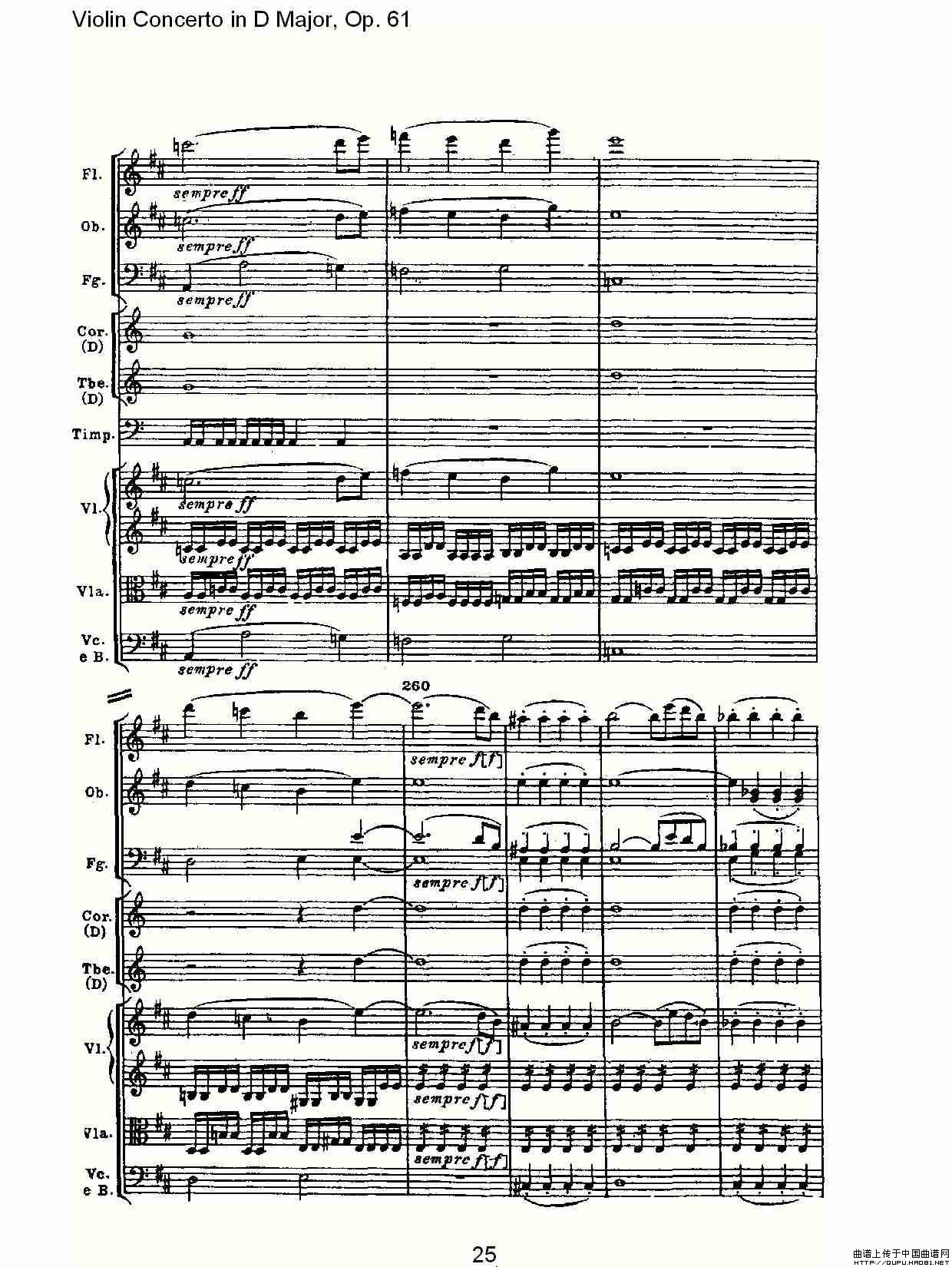D大调小提琴协奏曲 Op.61第一乐章（一）小提琴谱