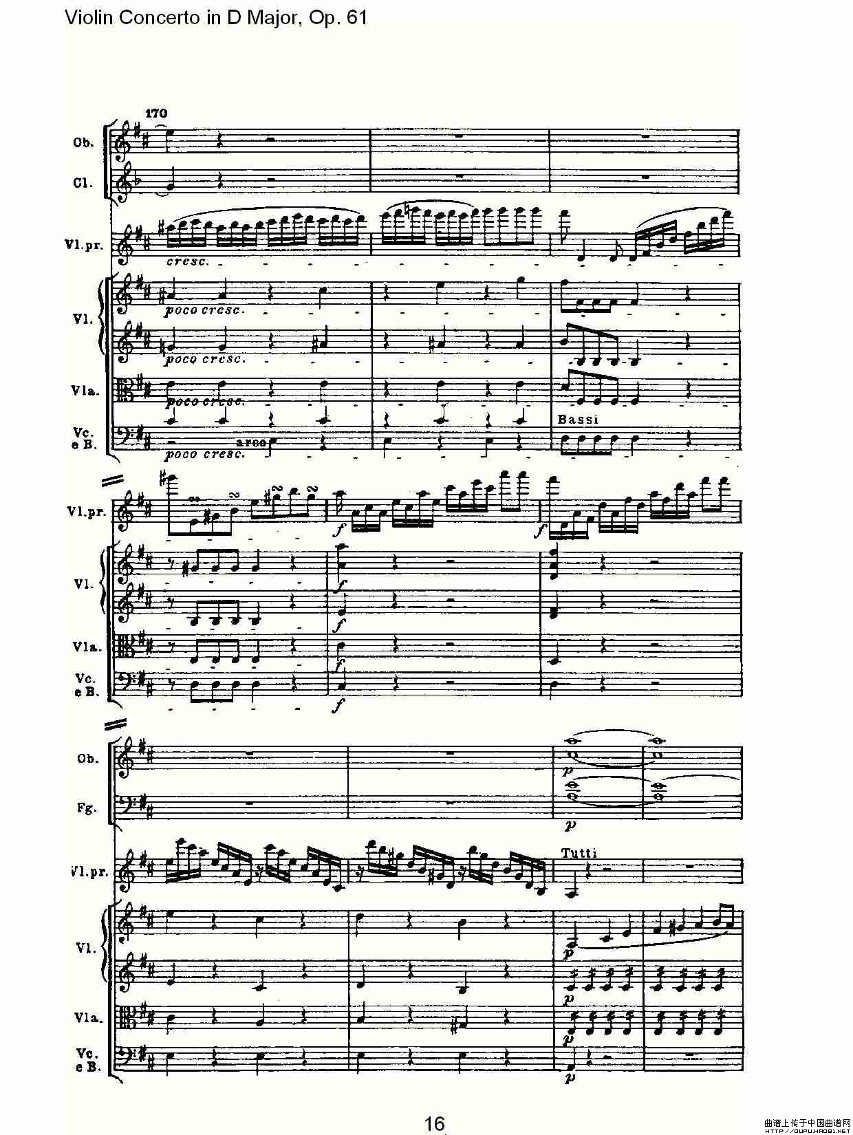 D大调小提琴协奏曲 Op.61第一乐章（一）小提琴谱